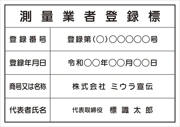 測量業者登録標 フォント 丸ゴシック体